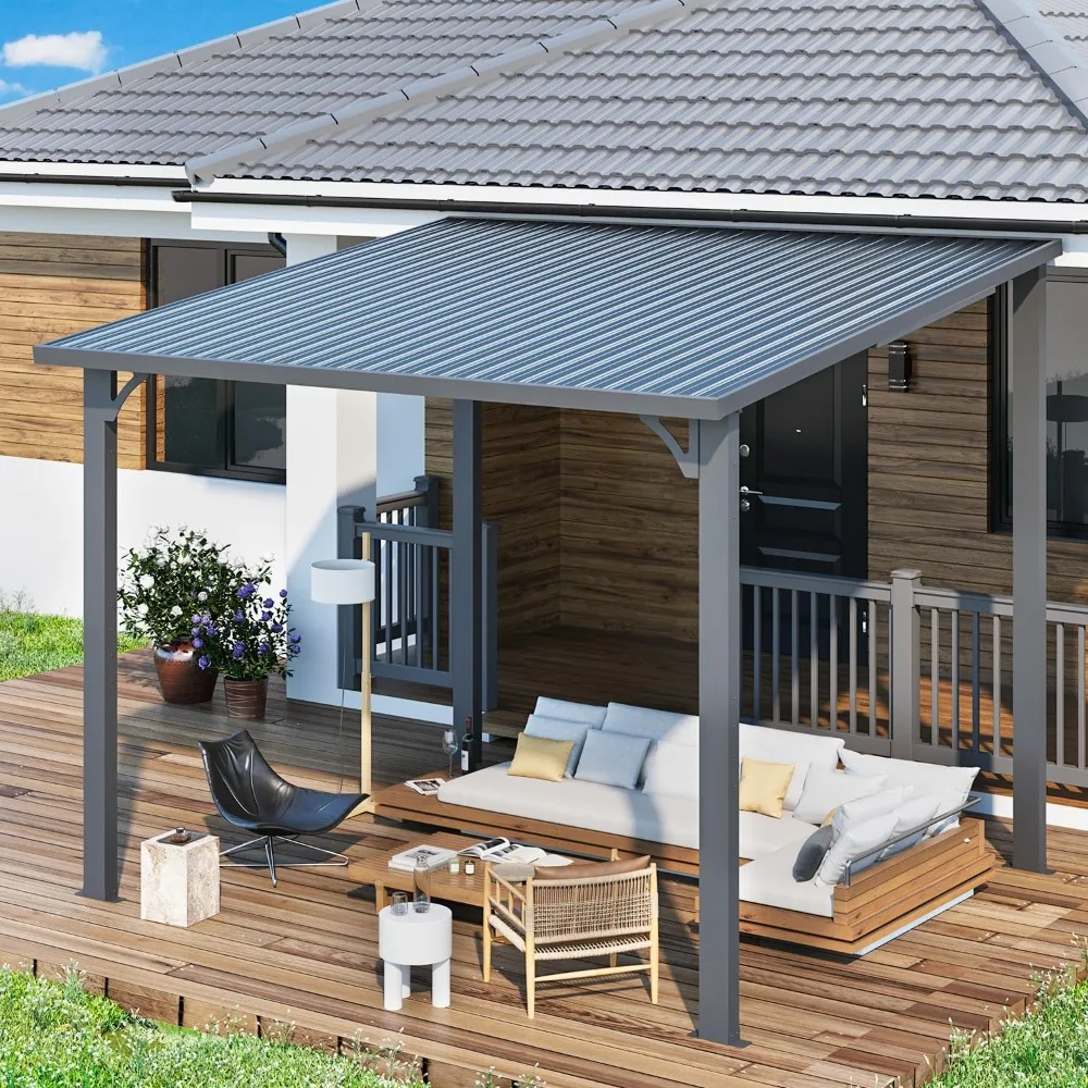 Pergola 10'x8' Hardtop Outdoor Gazebo for Patio Small Heavy Duty Lean to Metal Pergolas and Gazebos Clearance Patio Roof Awnings
Pergola 10'x8' Hardtop Outdoor Gazebo for Patio Small Heavy Duty Lean to Metal Pergolas and Gazebos Clearance Patio Roof Awnings