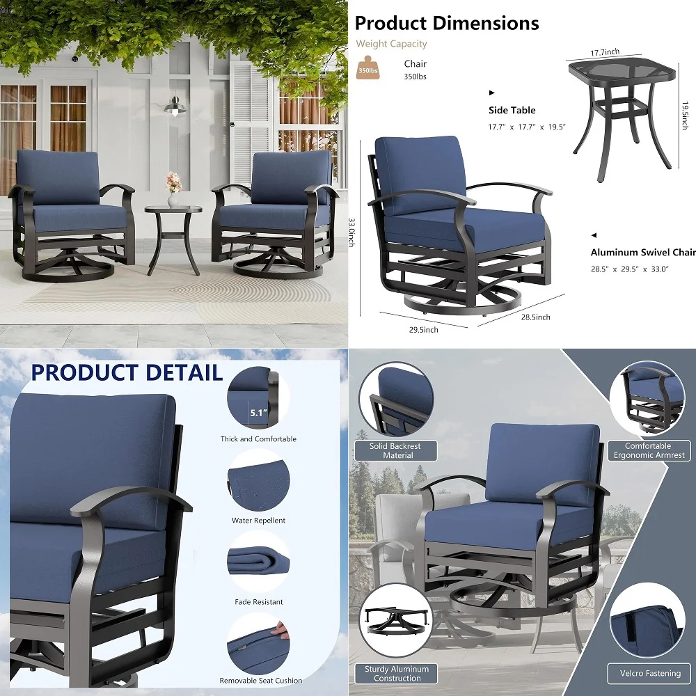 LEAF 2 Pieces Outdoor Dining Chair AllWeather Wicker Aluminum Frame Patio Dining Chair for Lawn Garden Backyard Deck with Cushi
LEAF 2 Pieces Outdoor Dining Chair AllWeather Wicker Aluminum Frame Patio Dining Chair for Lawn Garden Backyard Deck with Cushi