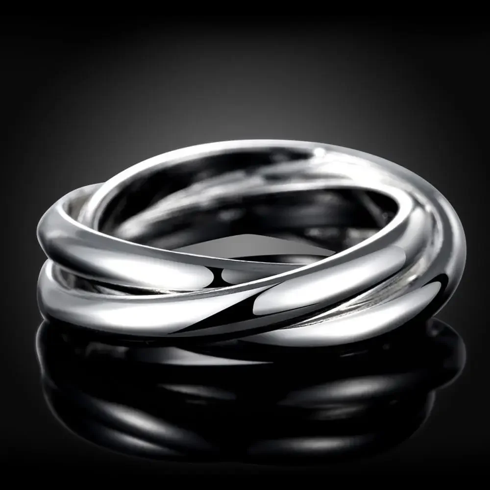 925 Sterling Silver Simple Three Circles Rings For Women Size 5/6/7/8/9/10 Luxury Fashion Party Wedding Accessories Jewelry Gift
925 Sterling Silver Simple Three Circles Rings For Women Size 5/6/7/8/9/10 Luxury Fashion Party Wedding Accessories Jewelry Gift