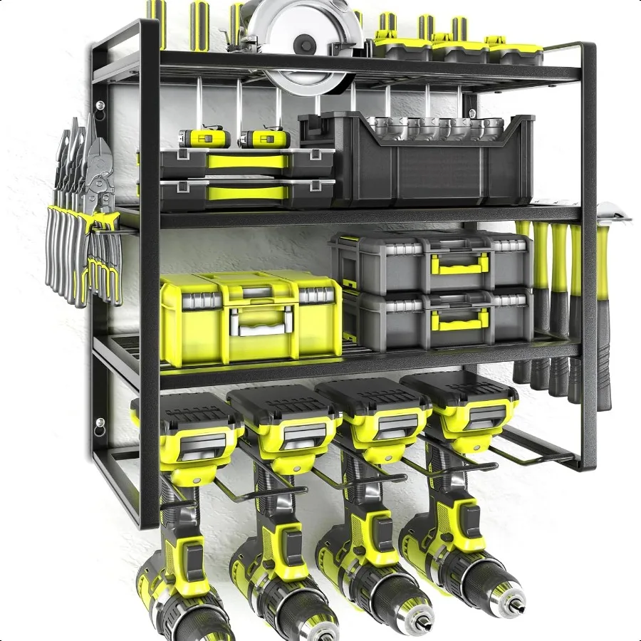 Power Tool Organizer4 Layer Drill Holders Wall Mount Heavy Duty Metal Organizers and Storage Rack for Garage Organization Tools 
Power Tool Organizer4 Layer Drill Holders Wall Mount Heavy Duty Metal Organizers and Storage Rack for Garage Organization Tools