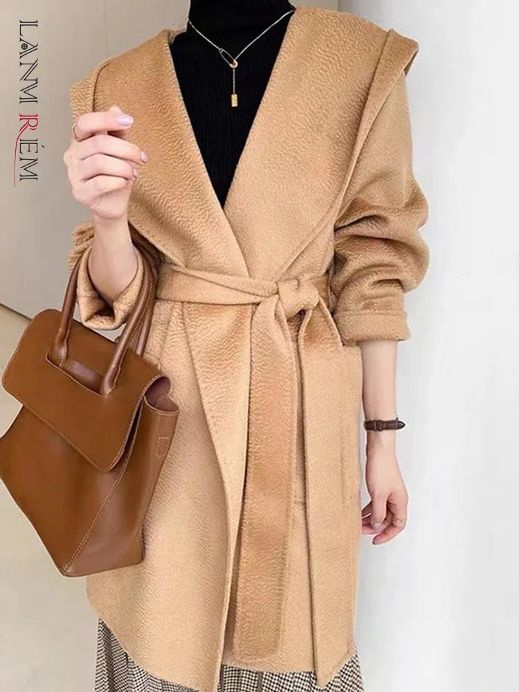 LANMREM Double-sided Woolen Coat Wool Loose Hooded Coats With Belt Female Fashion 2024 Spring Winter New Warm Clothing 2R4922
LANMREM Double-sided Woolen Coat Wool Loose Hooded Coats With Belt Female Fashion 2024 Spring Winter New Warm Clothing 2R4922