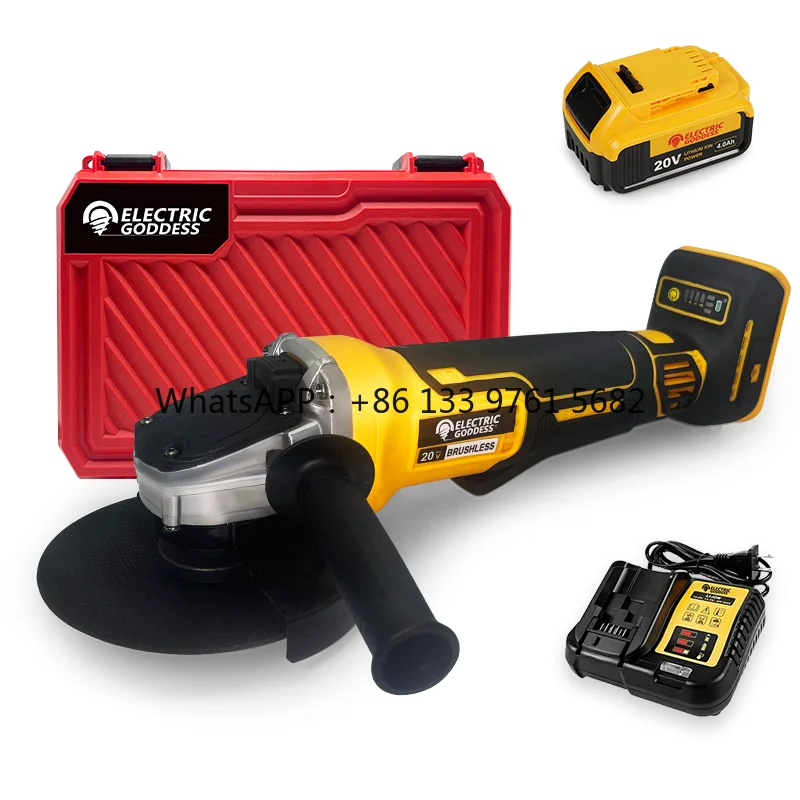 Electric Goddess DCG406 100/125MM for 20V Battery Brushless Grinding Polishing Handheld Electric Angle Grinder
Electric Goddess DCG406 100/125MM for 20V Battery Brushless Grinding Polishing Handheld Electric Angle Grinder