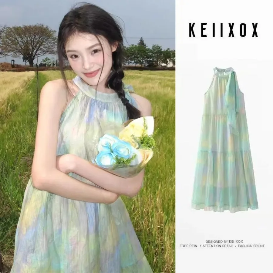 【New style】Mint mambo green strap neck dress children summer French temperament seaside vacation style beach long dress
【New style】Mint mambo green strap neck dress children summer French temperament seaside vacation style beach long dress