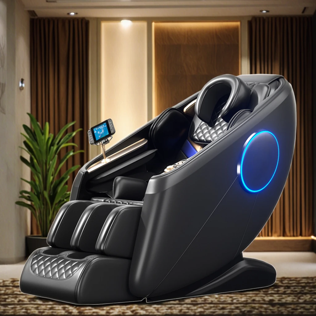 Luxury Massage Chair, Black 8D Zero Gravity Spacecraft, Waist and Leg Heating, Bluetooth Music
Luxury Massage Chair, Black 8D Zero Gravity Spacecraft, Waist and Leg Heating, Bluetooth Music