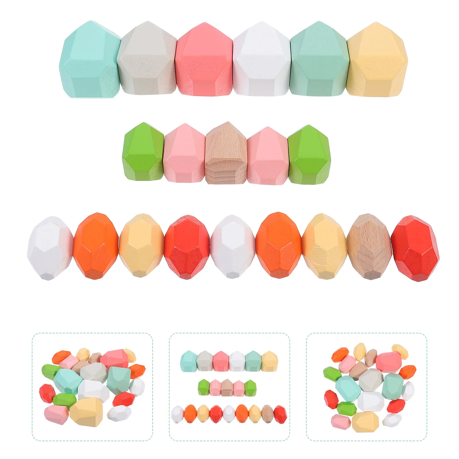 Colorful Stacked Stone Wooden Blocks Assorted Colors Educational Learning Balancing Stones for Kids Parent-Child Interaction
Colorful Stacked Stone Wooden Blocks Assorted Colors Educational Learning Balancing Stones for Kids Parent-Child Interaction
