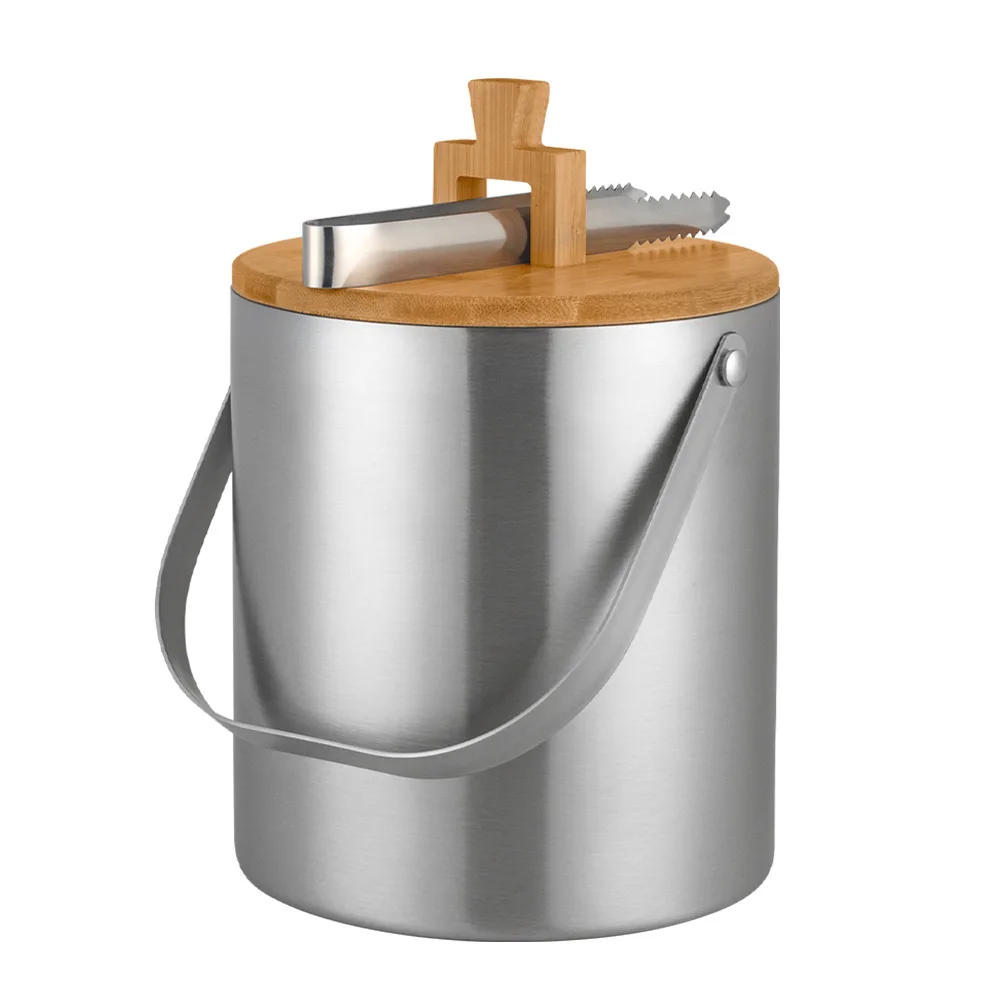2.5L Stainless Steel Ice Bucket with Handle, Double Wall Insulated Wine Cooler with Lid for Champagne Beer
2.5L Stainless Steel Ice Bucket with Handle, Double Wall Insulated Wine Cooler with Lid for Champagne Beer