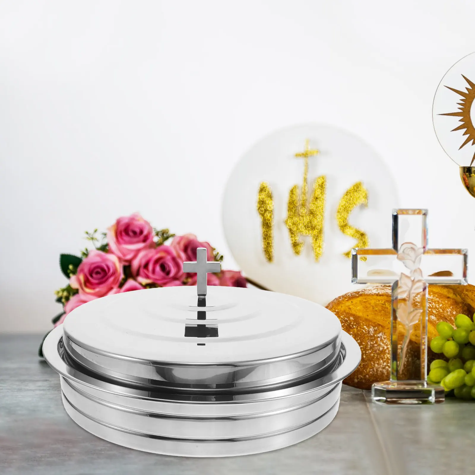Holy Communion Bread Plate Stainless Steel Stackable Space Saving Design Large Capacity Easy Clean for Church Home Use
Holy Communion Bread Plate Stainless Steel Stackable Space Saving Design Large Capacity Easy Clean for Church Home Use