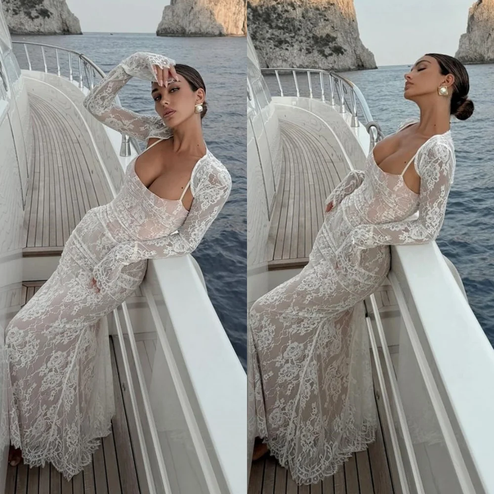 Customized Mermaid See Through White Lace Evening Dress Delicate Strapless Homecoming Dress Luxury Special Occasion Gowns
Customized Mermaid See Through White Lace Evening Dress Delicate Strapless Homecoming Dress Luxury Special Occasion Gowns