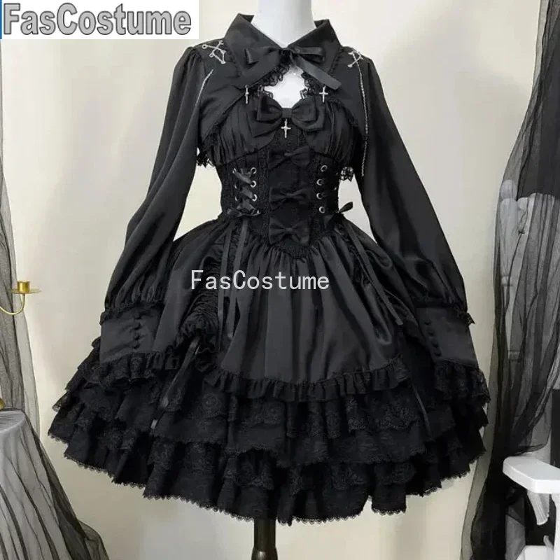 Japanese Victorian Gothic Lolita Dress Women Punk Style Sweet Lace Bow Eveing Party Dresses Harajuku Y2k Cosplay Princess Dress
Japanese Victorian Gothic Lolita Dress Women Punk Style Sweet Lace Bow Eveing Party Dresses Harajuku Y2k Cosplay Princess Dress