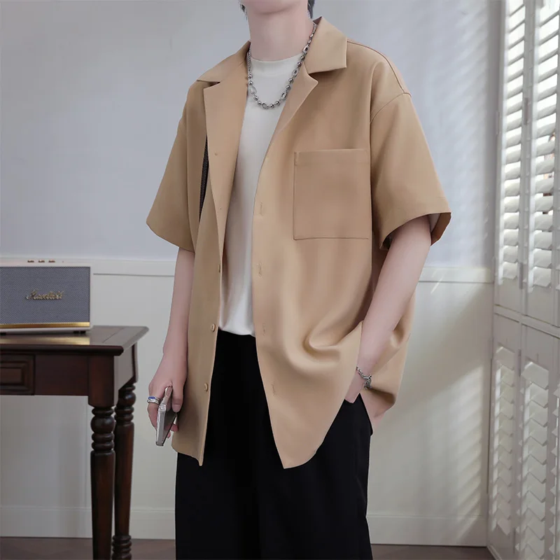 Spring/Summer Men's Shirts Japanese Solid Color Casual Short Sleeve Fashion Fashion Brand Men's Loose Street Large Shirt
Spring/Summer Men's Shirts Japanese Solid Color Casual Short Sleeve Fashion Fashion Brand Men's Loose Street Large Shirt