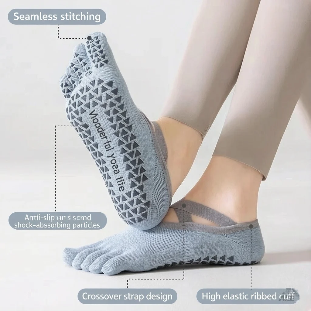 Minimalist Aesthetic Yoga Five-Toe Socks for Women Silicone Anti-Slip Cross-Band Foot Arch Cross Socks Quiet Jumping
Minimalist Aesthetic Yoga Five-Toe Socks for Women Silicone Anti-Slip Cross-Band Foot Arch Cross Socks Quiet Jumping