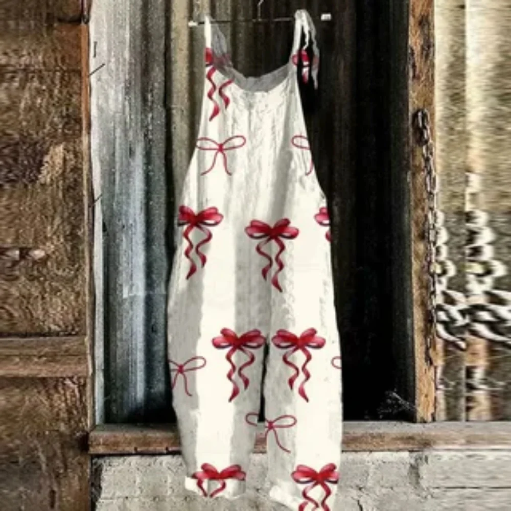 Summer 2025 women's jumpsuit, 3D bow print fashionable, cute, comfortable and breathable jumpsuit, adjustable shoulder straps
Summer 2025 women's jumpsuit, 3D bow print fashionable, cute, comfortable and breathable jumpsuit, adjustable shoulder straps