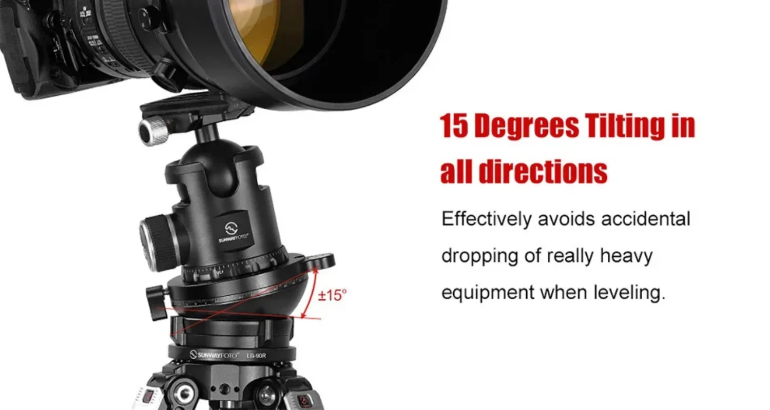 SUNWAYFOTO 360° Panoramic Leveling base Tripod Head 55 lbs(25kg) Load Capacity LB-90R
SUNWAYFOTO 360° Panoramic Leveling base Tripod Head 55 lbs(25kg) Load Capacity LB-90R