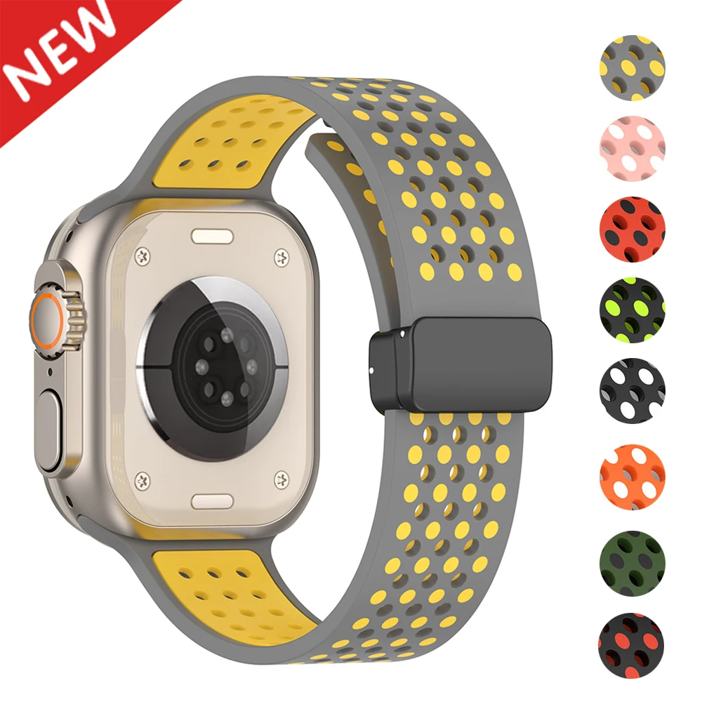 Breathable Magnetic Silicone Strap for Apple Watch Ultra 49mm 45mm 41mm 44mm 40mm 42mm Sport Band Bracelet for iWatch SE 8 7 6 5
Breathable Magnetic Silicone Strap for Apple Watch Ultra 49mm 45mm 41mm 44mm 40mm 42mm Sport Band Bracelet for iWatch SE 8 7 6 5