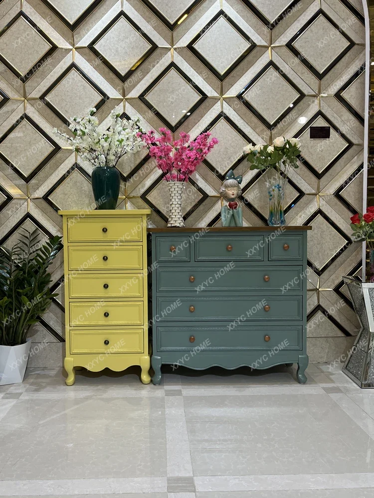 Solid Wood Storage Cabinet Bedroom Locker Mediterranean Entrance Cabinet Drawer Cabinet
Solid Wood Storage Cabinet Bedroom Locker Mediterranean Entrance Cabinet Drawer Cabinet