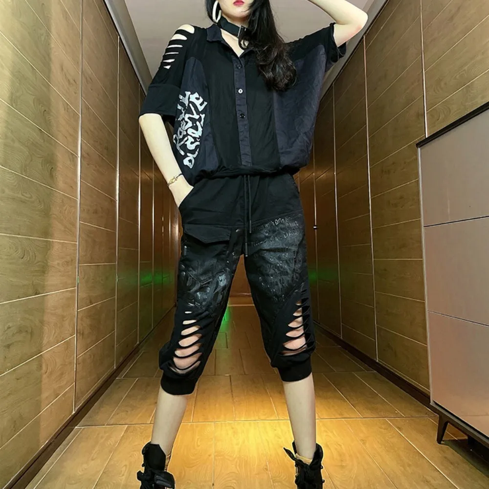 Summer Black Casual Fashion Pant Set Women Cool Short Sleeve Top + Pant Two Piece Set LX1019F1
Summer Black Casual Fashion Pant Set Women Cool Short Sleeve Top + Pant Two Piece Set LX1019F1
