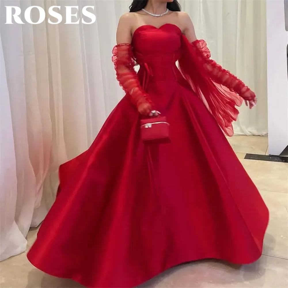 ROSES Red A-Line Off the Shoulder Special Occasion Dress Sweetheart Formal Gown Full Sleeve Evening Dress for Woman Customized
ROSES Red A-Line Off the Shoulder Special Occasion Dress Sweetheart Formal Gown Full Sleeve Evening Dress for Woman Customized