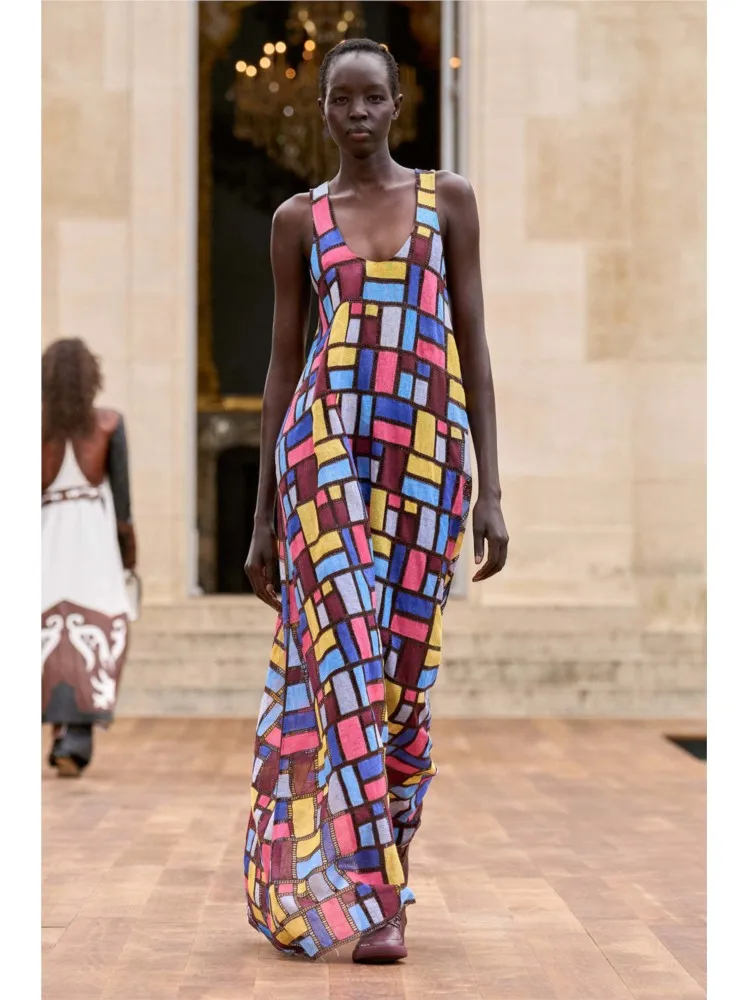 Fashionable And Sexy U-neck Pocket Loose Maxi Dress 2026 Summer Colorful Square Sleeveless Long Dress Women's Vacation Vestidos
Fashionable And Sexy U-neck Pocket Loose Maxi Dress 2026 Summer Colorful Square Sleeveless Long Dress Women's Vacation Vestidos