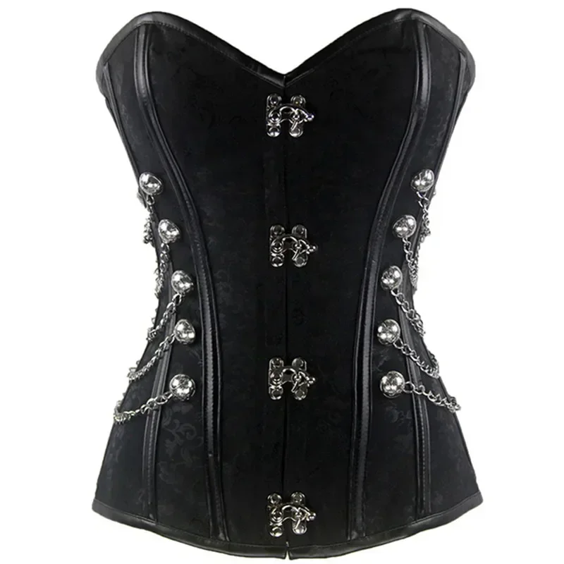 Steampunk Corsets And Overbust Leather Corset Steel Bone Spiral Tops Chain Gothic Vintage Pirate Bustiers Plus Size Black Brown
Steampunk Corsets And Overbust Leather Corset Steel Bone Spiral Tops Chain Gothic Vintage Pirate Bustiers Plus Size Black Brown