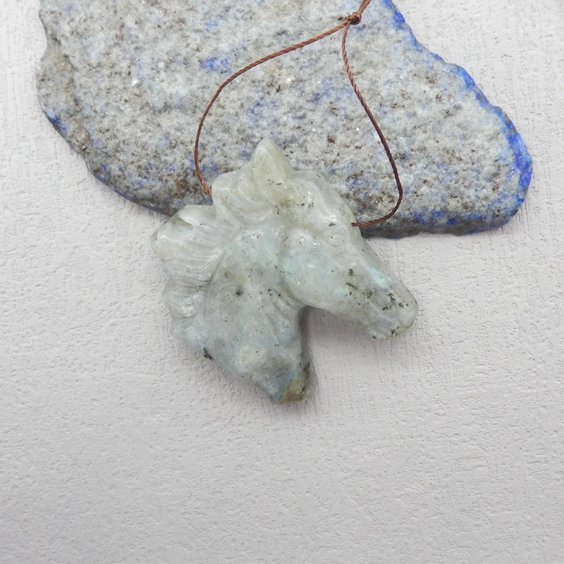 Natural Labradorite Handcarved Horse Head Pendant Fashion Jewelry Accessory Stone for Necklace Bead 40x44x9mm 27.5g
Natural Labradorite Handcarved Horse Head Pendant Fashion Jewelry Accessory Stone for Necklace Bead 40x44x9mm 27.5g