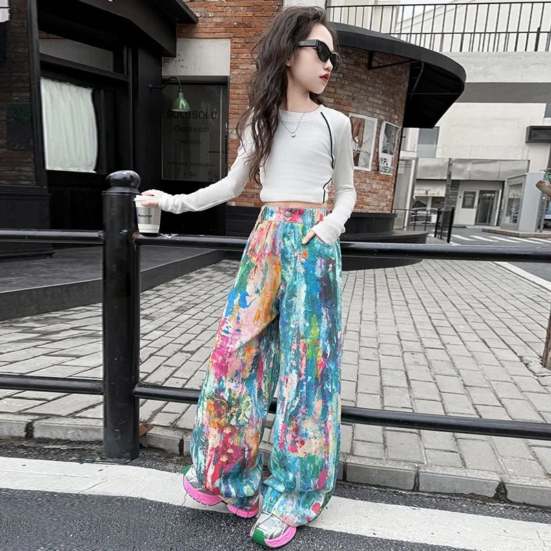 Autumn Junior Girl Two-piece Outfit Children Girl Solid T-shirt Teenager Girl Drawing Elastic Waist Wide Leg Pant 4-14Y Girl Set
Autumn Junior Girl Two-piece Outfit Children Girl Solid T-shirt Teenager Girl Drawing Elastic Waist Wide Leg Pant 4-14Y Girl Set