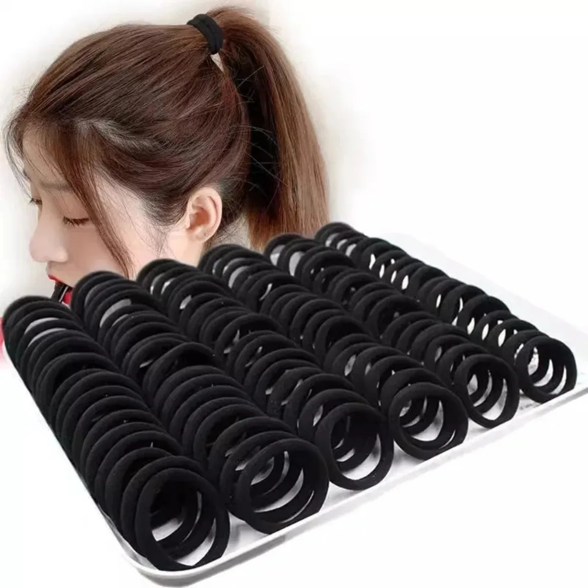 50/100pcs Black Hair Bands High Elastic Hair Ties Rubber Ponytail Holders for Men Women Girls Accessories
50/100pcs Black Hair Bands High Elastic Hair Ties Rubber Ponytail Holders for Men Women Girls Accessories