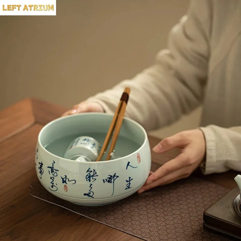 1400ml Hand-painted Poetry And Prose Jianshui Boutique Tea Wash Bowl Writing-brush Washer Tea Residue Bucket Chaxi Collection
1400ml Hand-painted Poetry And Prose Jianshui Boutique Tea Wash Bowl Writing-brush Washer Tea Residue Bucket Chaxi Collection