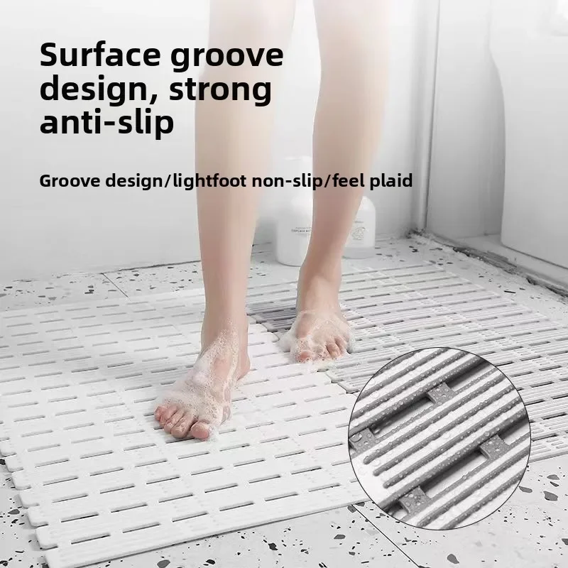 Extra-large bathroom anti-slip mat, foldable shower room foot mat, bathroom anti-slip mat with suction cups on the back.
Extra-large bathroom anti-slip mat, foldable shower room foot mat, bathroom anti-slip mat with suction cups on the back.