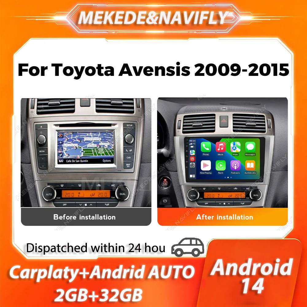 MEKEDE 2 Din Carplay For Toyota Avensis T27 2009-2015 Android 14 Car Radio GPS BT autoradio Stereo Intelligent Car audio system
MEKEDE 2 Din Carplay For Toyota Avensis T27 2009-2015 Android 14 Car Radio GPS BT autoradio Stereo Intelligent Car audio system