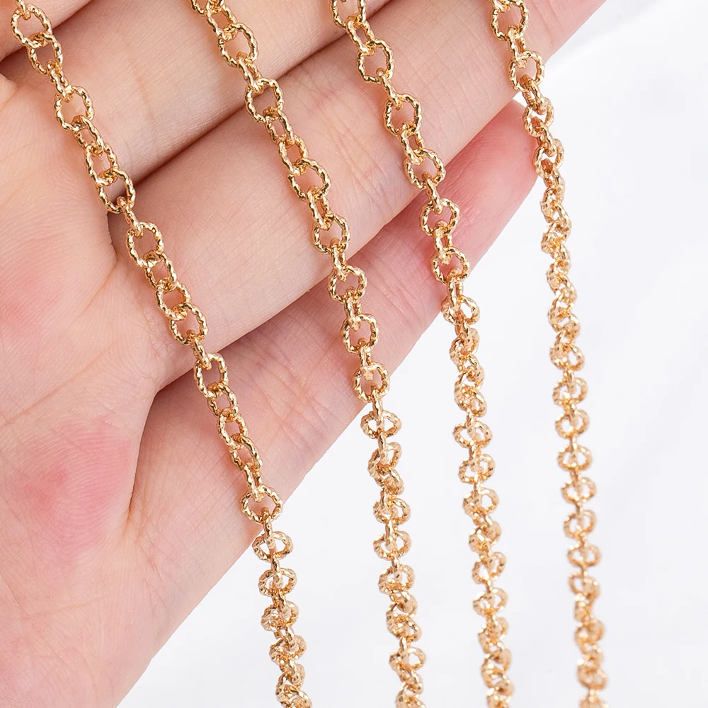 1M 2M 14k Gold Plated Brass Metal O Shape Round Link Chain Copper Cuban Link Chain For DIY Bracelet Necklace Making Accessories
1M 2M 14k Gold Plated Brass Metal O Shape Round Link Chain Copper Cuban Link Chain For DIY Bracelet Necklace Making Accessories