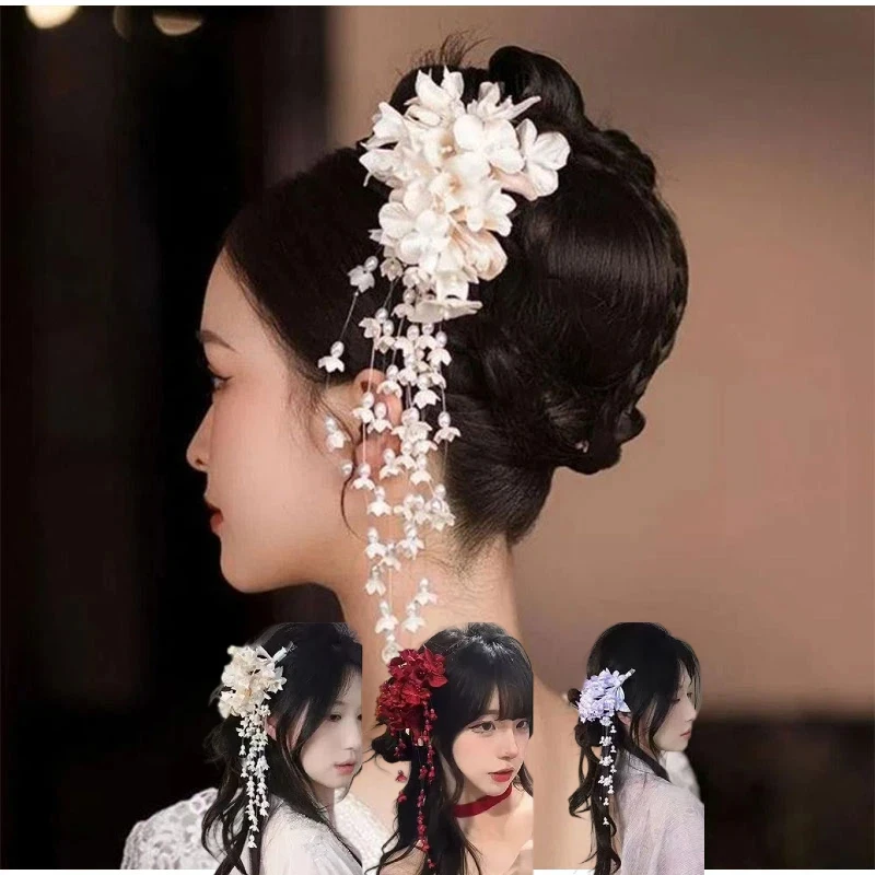 Linglan Flower Tassel Hair Clip Korean Bridal Hairpin Flower Wedding Dress Accessories Chinese Flower Pearl Hair Clip Hairpin
Linglan Flower Tassel Hair Clip Korean Bridal Hairpin Flower Wedding Dress Accessories Chinese Flower Pearl Hair Clip Hairpin