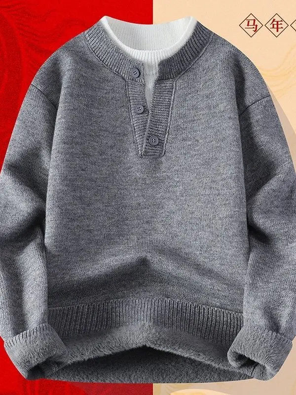 Men's round V-Ne Knitted Sweater Button-Up Base Layer Faionable Casual Sle Polyester Fiber Long Sve Winter Wear
Men's round V-Ne Knitted Sweater Button-Up Base Layer Faionable Casual Sle Polyester Fiber Long Sve Winter Wear