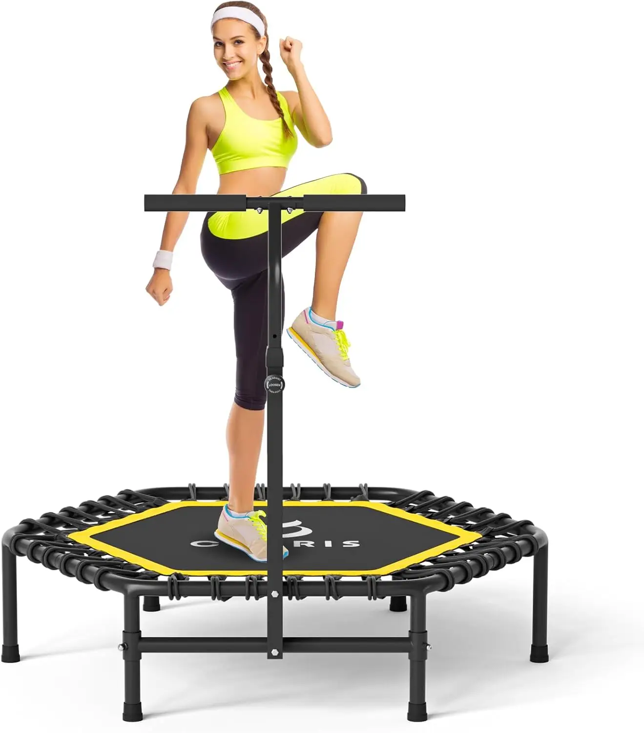 45'' Fitness Trampoline - Max Load 450lbs, Rebounder with Adjustable Foam Handle Indoor/Outdoor Fitness Body Exercise
45'' Fitness Trampoline - Max Load 450lbs, Rebounder with Adjustable Foam Handle Indoor/Outdoor Fitness Body Exercise