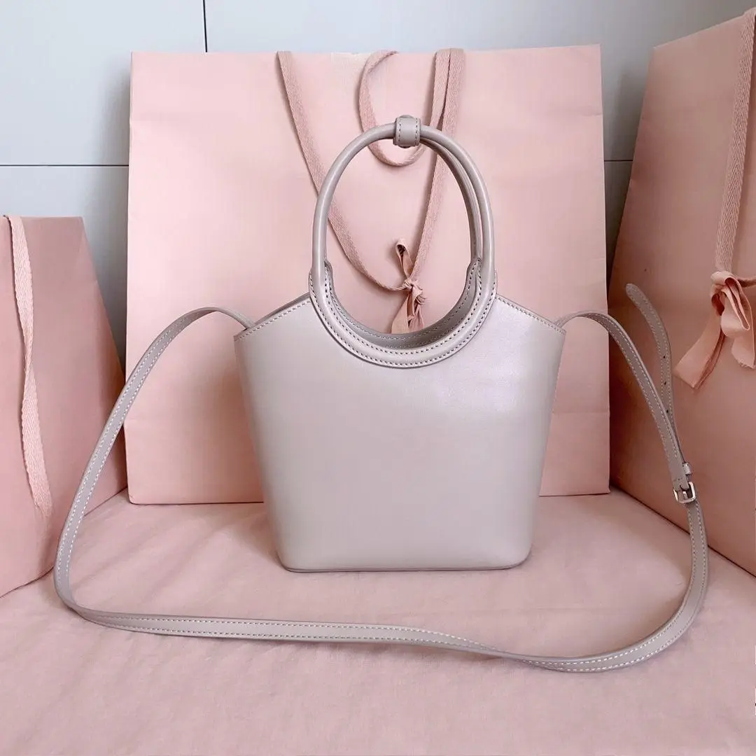 Light Pink Leather Bucket Bag, Mini Top Handle Crossbody Purse with Detachable Strap, Luxury Designer Inspired Women's Handbag
Light Pink Leather Bucket Bag, Mini Top Handle Crossbody Purse with Detachable Strap, Luxury Designer Inspired Women's Handbag