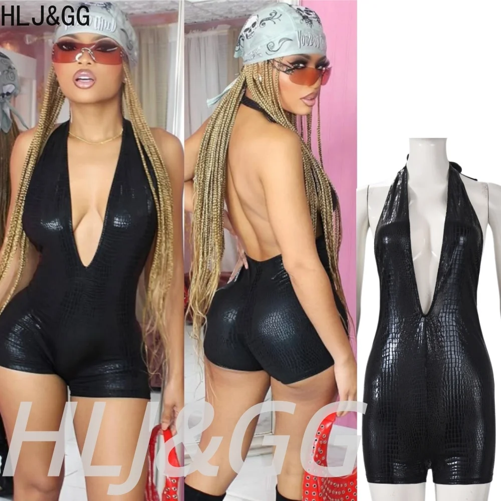 HLJ&GG Black Sexy Print Bodycon Halter One Piece Rompers Women Deep V Sleeveless Backless Slim Playsuits Fashion Overalls 2026
HLJ&GG Black Sexy Print Bodycon Halter One Piece Rompers Women Deep V Sleeveless Backless Slim Playsuits Fashion Overalls 2026
