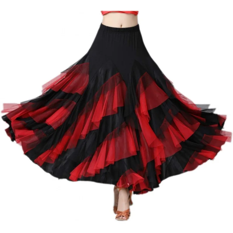 Elegant Ballroom Latin Dance Party Long Swing Tiered Skirt for Women
Elegant Ballroom Latin Dance Party Long Swing Tiered Skirt for Women