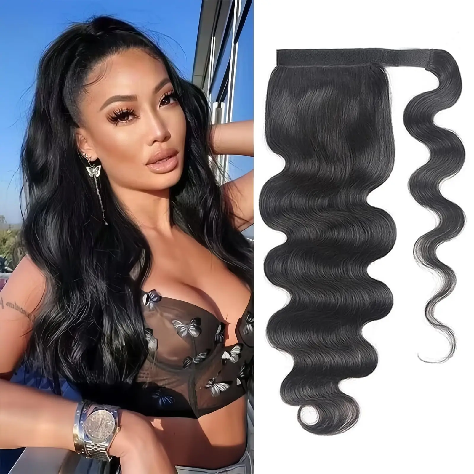 Brazilian Body Wave Ponytail Human Hair Magic Paste Wrap Around Ponytail Clip In Hair Extension Natural Color
Brazilian Body Wave Ponytail Human Hair Magic Paste Wrap Around Ponytail Clip In Hair Extension Natural Color