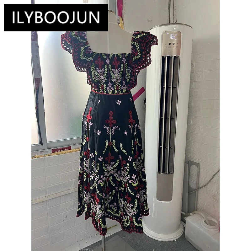 ILYBOOJUN Colorblack Embroidery Dresses For Women Square Collar Short Sleeve Backless High Waist Elegant Dress Female Clothes
ILYBOOJUN Colorblack Embroidery Dresses For Women Square Collar Short Sleeve Backless High Waist Elegant Dress Female Clothes