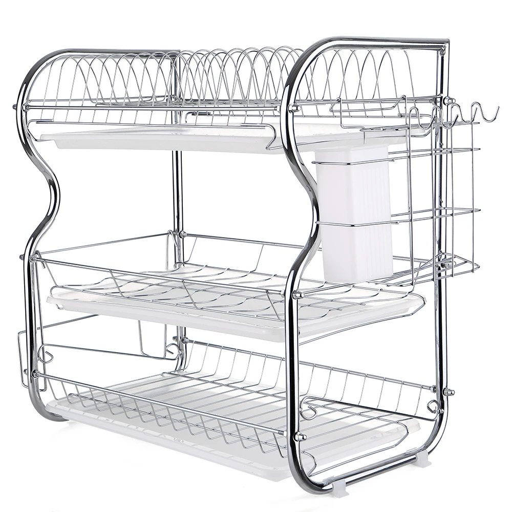 For Multi-functional 3-Tier Dish Rack Kitchen Supplies Storage Rack Draining Rack with Chopsticks/Knives/Cutting Board Holder
For Multi-functional 3-Tier Dish Rack Kitchen Supplies Storage Rack Draining Rack with Chopsticks/Knives/Cutting Board Holder