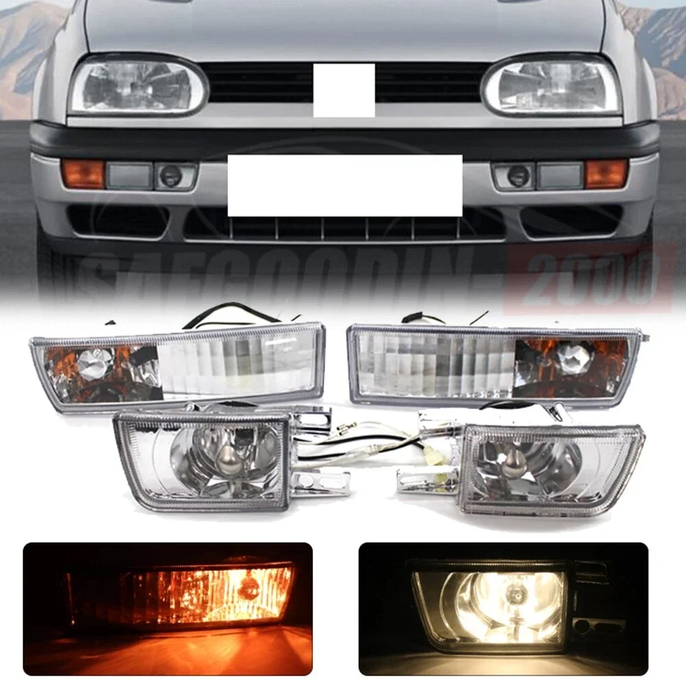 For Volkswagen Jetta MK3 Golf 1992 1993 1994 1995 1996 1997 4PCS Set Clear Car Front Bumper Fog Light + Turn Signal Lamp
For Volkswagen Jetta MK3 Golf 1992 1993 1994 1995 1996 1997 4PCS Set Clear Car Front Bumper Fog Light + Turn Signal Lamp