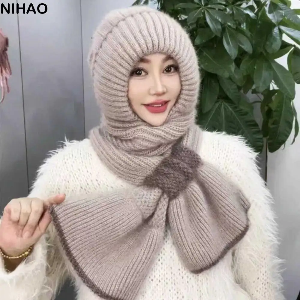 Ear Protection Knitted Skullies Hat Scarf Set Windproof Cross Cycling Balaclavas Hat Neck Warmer Soft Women Hooded Scarf
Ear Protection Knitted Skullies Hat Scarf Set Windproof Cross Cycling Balaclavas Hat Neck Warmer Soft Women Hooded Scarf