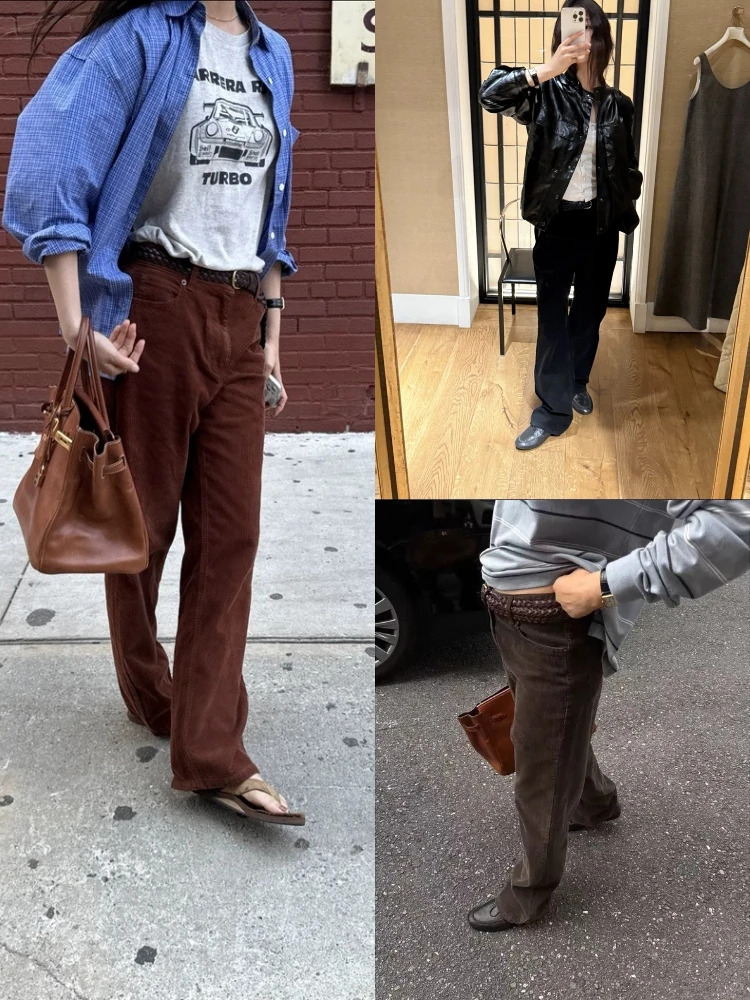 Винтажные широкие брюки с высокой талией, женские свободные брюки прямого кроя, вельветовые повседневные брюки для женщин
Винтажные широкие брюки с высокой талией, женские свободные брюки прямого кроя, вельветовые повседневные брюки для женщин