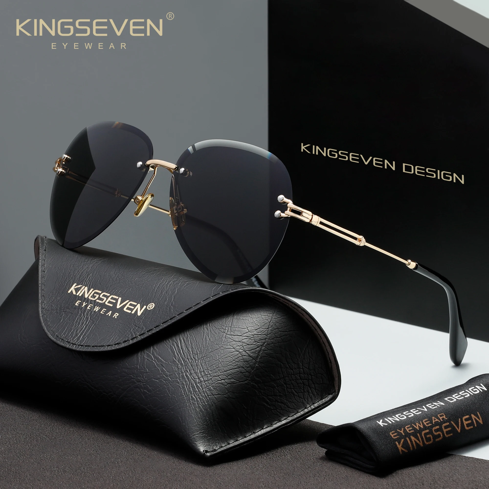 KINGSEVEN Rimless Trendy Women's Pilot Sunglasses Gradient Lens UV400 Large Frame Ladies Glasses Outdoor Driving Eyewear
KINGSEVEN Rimless Trendy Women's Pilot Sunglasses Gradient Lens UV400 Large Frame Ladies Glasses Outdoor Driving Eyewear