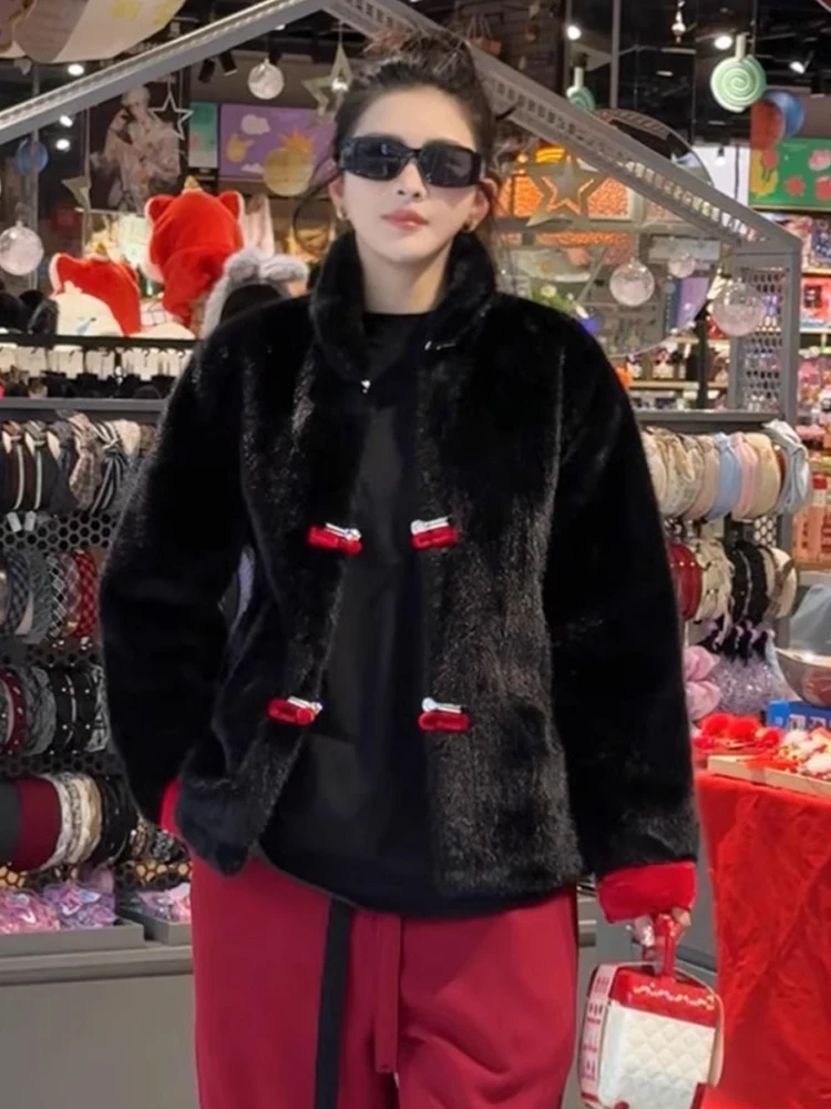 New Year Chinese Sle Men Women Winter Jaet Cotton Clothes Fur Collar Button up Color Blo Inteated Leather And Fur Coat
New Year Chinese Sle Men Women Winter Jaet Cotton Clothes Fur Collar Button up Color Blo Inteated Leather And Fur Coat