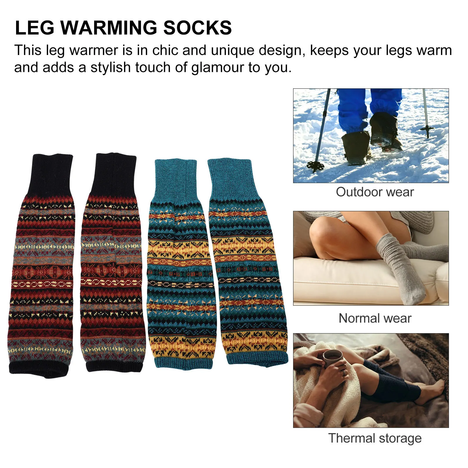 2Pairs Chic Knit Leg Warmers Women's Winter Sock Covers Thermal Leggings Style Footwear Companion for Her
2Pairs Chic Knit Leg Warmers Women's Winter Sock Covers Thermal Leggings Style Footwear Companion for Her