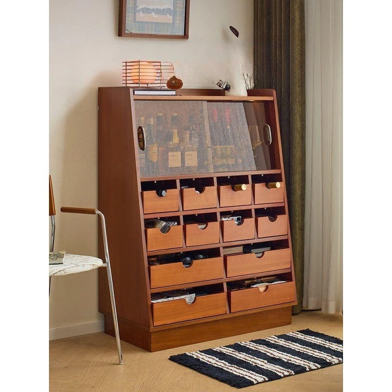 Medieval style restaurant Solid wood dining side cabinet Integrated storage cabinet against the wall Living room
Medieval style restaurant Solid wood dining side cabinet Integrated storage cabinet against the wall Living room