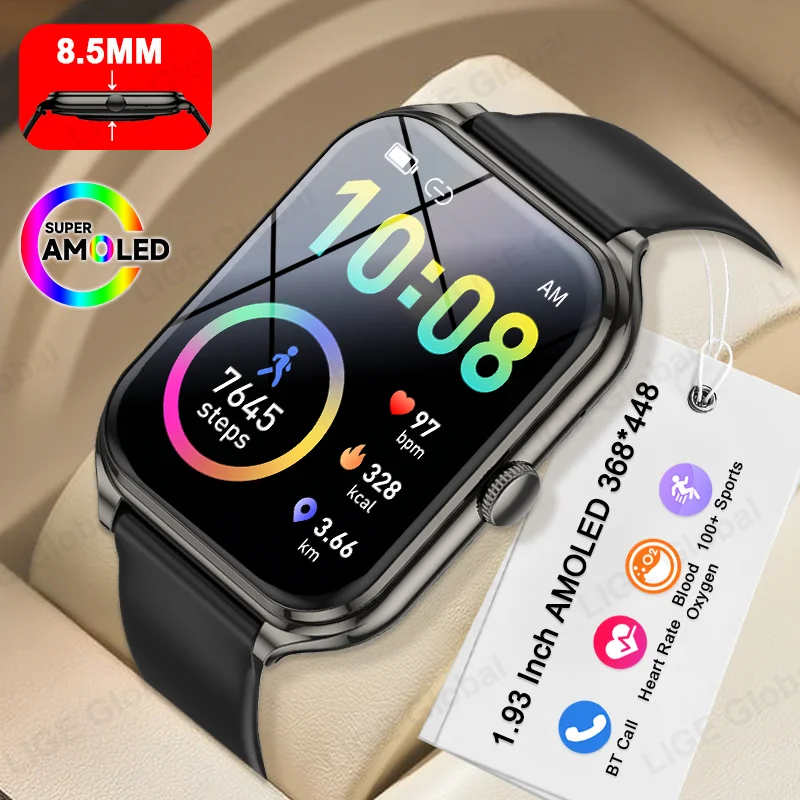 LIGE New 8.5MM Ultra Thin Smart Watch 1.93" AMOLED Bluetooth Call Smartwatch Health Monitor Fashion Sports Bracelet Men Women
LIGE New 8.5MM Ultra Thin Smart Watch 1.93" AMOLED Bluetooth Call Smartwatch Health Monitor Fashion Sports Bracelet Men Women