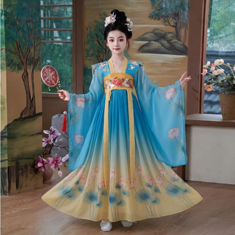 Girls' Hanfu Spring and Autumn Style, Children's Ancient Tang Style Chinese Style Ancient Clothing, Wide Sleeve Skirt
Girls' Hanfu Spring and Autumn Style, Children's Ancient Tang Style Chinese Style Ancient Clothing, Wide Sleeve Skirt