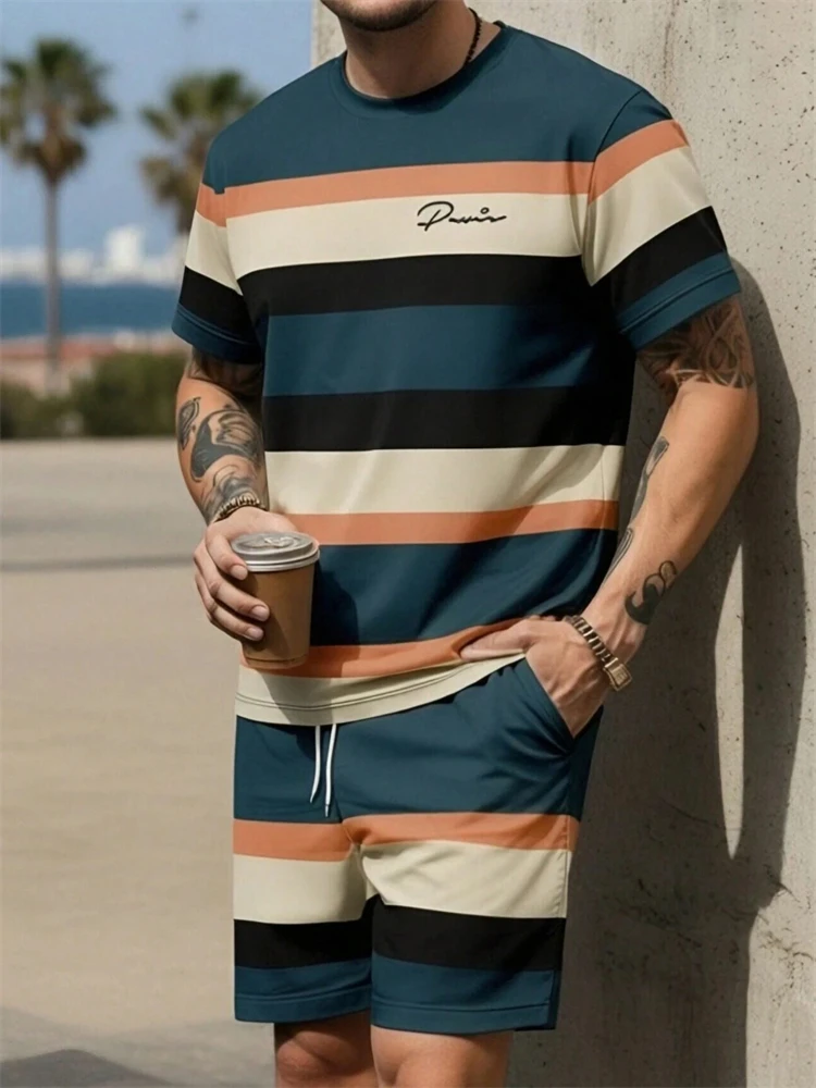2026 Summer Casual Beach Set for Men Stylish Striped Short-Sleeve Breathable Quick-Dry Vacation T-Shirt and Shorts Two-Piece Set
2026 Summer Casual Beach Set for Men Stylish Striped Short-Sleeve Breathable Quick-Dry Vacation T-Shirt and Shorts Two-Piece Set