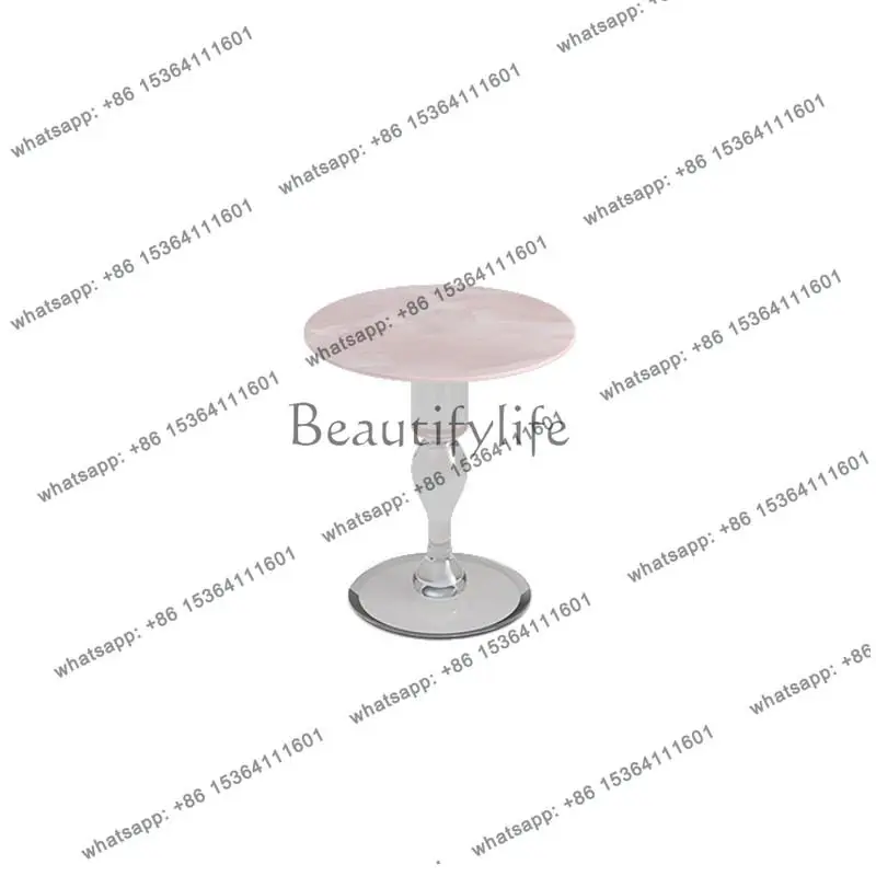 Designer natural pink jade marble light luxury coffee table acrylic crystal edge table
Designer natural pink jade marble light luxury coffee table acrylic crystal edge table
